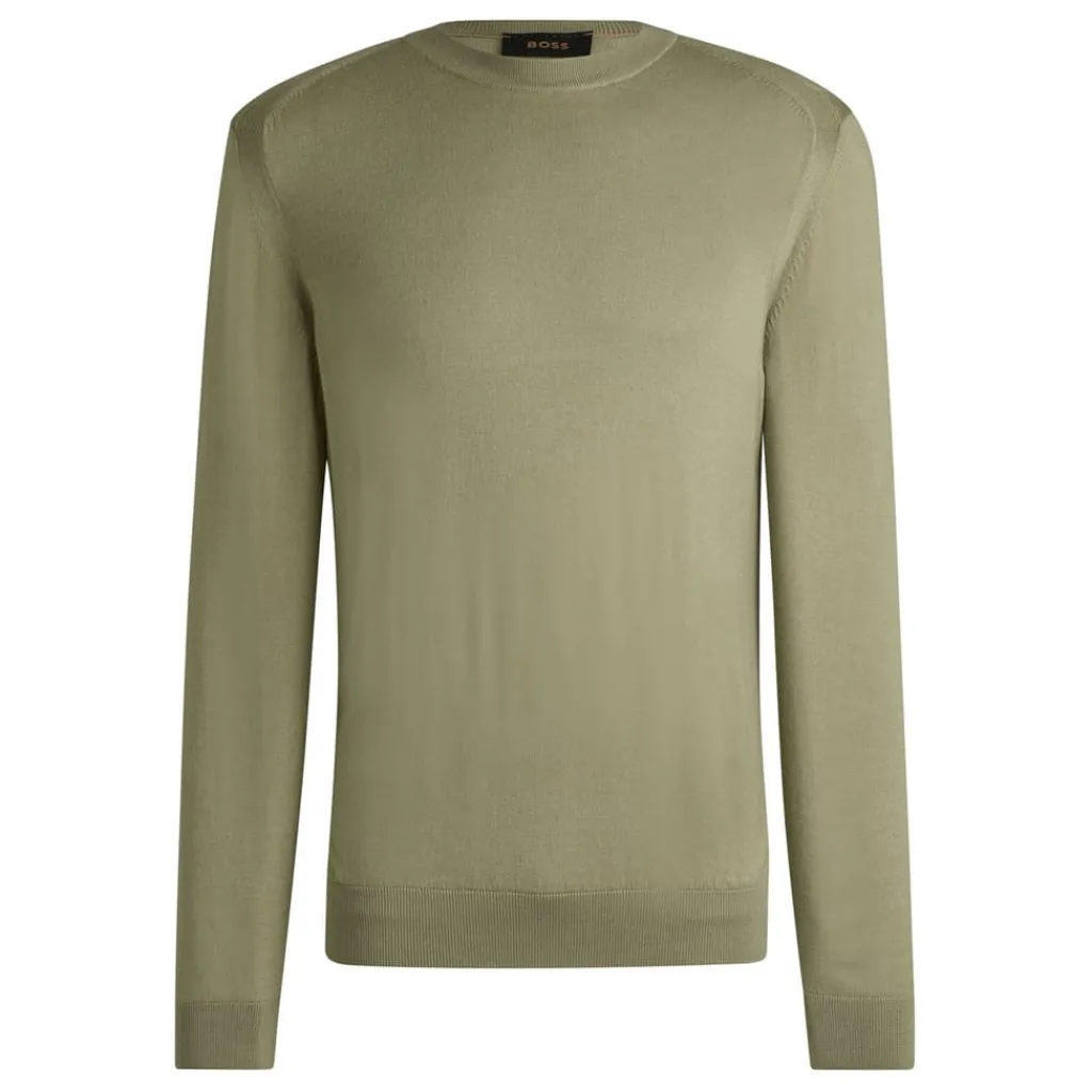 Knitwear*Boss L-Overo Regular-Fit Sweater in Green