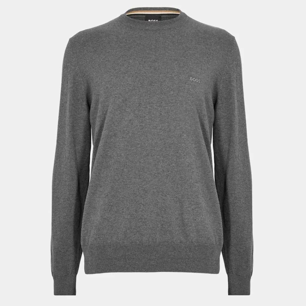 Knitwear*Boss Mens Pascas Knit Jumper in Grey