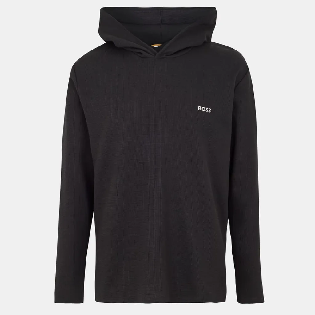 Hoodies*Boss Mens Waffle Ls Shirt H. 10269584 01 Hoody in Black