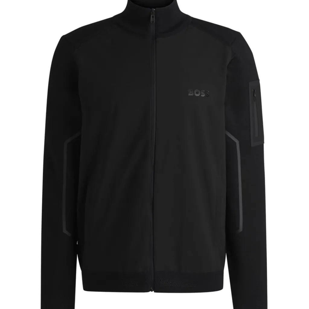Knitwear*Boss Mock Neck Regular Fit Sweatshirt in Black