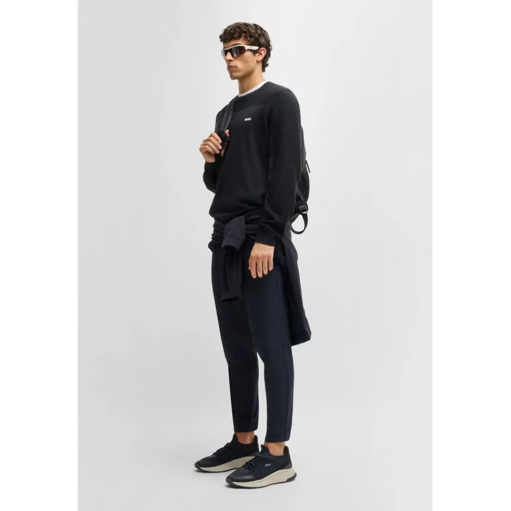 Knitwear*Boss Momentum-X Crewneck Sweater in Dark Blue
