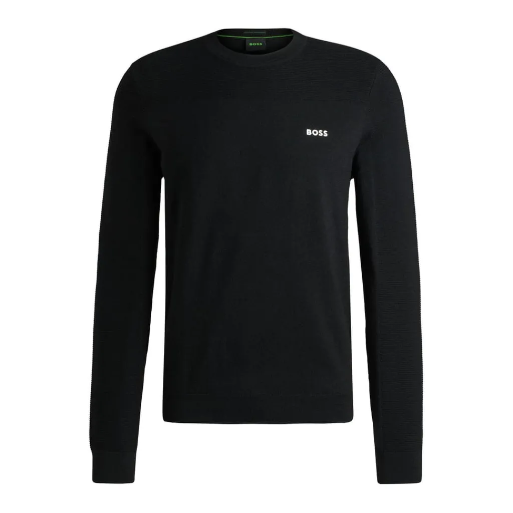 Knitwear*Boss Momentum-X Crewneck Sweater in Black