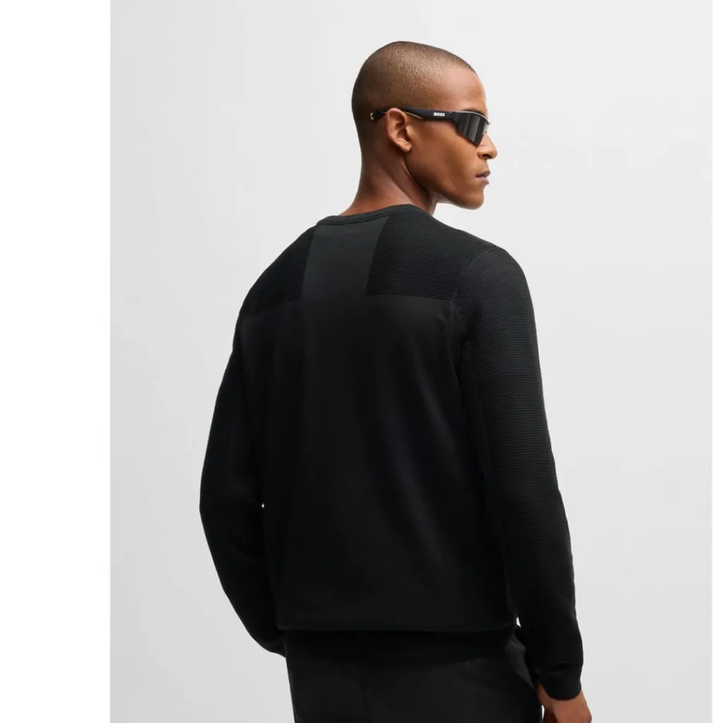 Knitwear*Boss Momentum-X Crewneck Sweater in Black