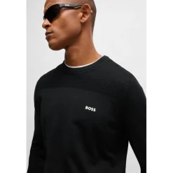 Knitwear*Boss Momentum-X Crewneck Sweater in Black