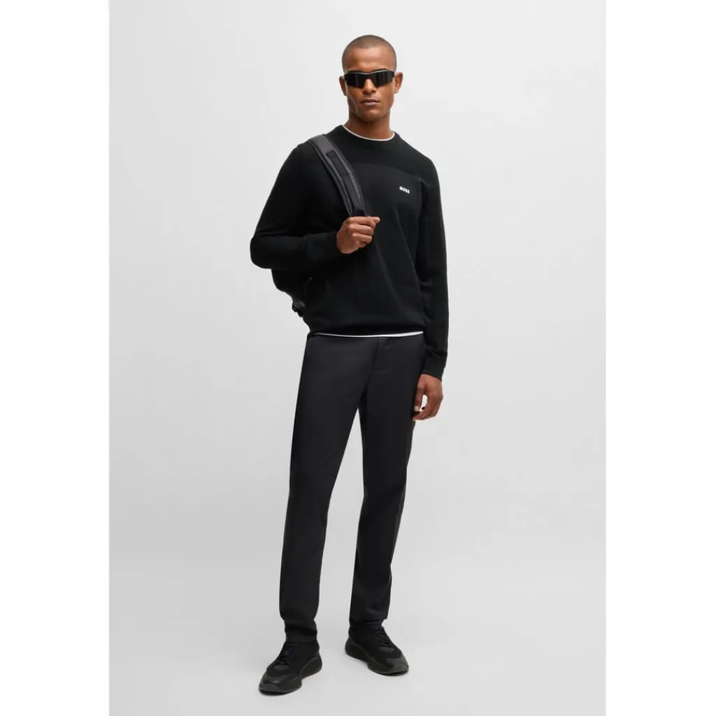 Knitwear*Boss Momentum-X Crewneck Sweater in Black