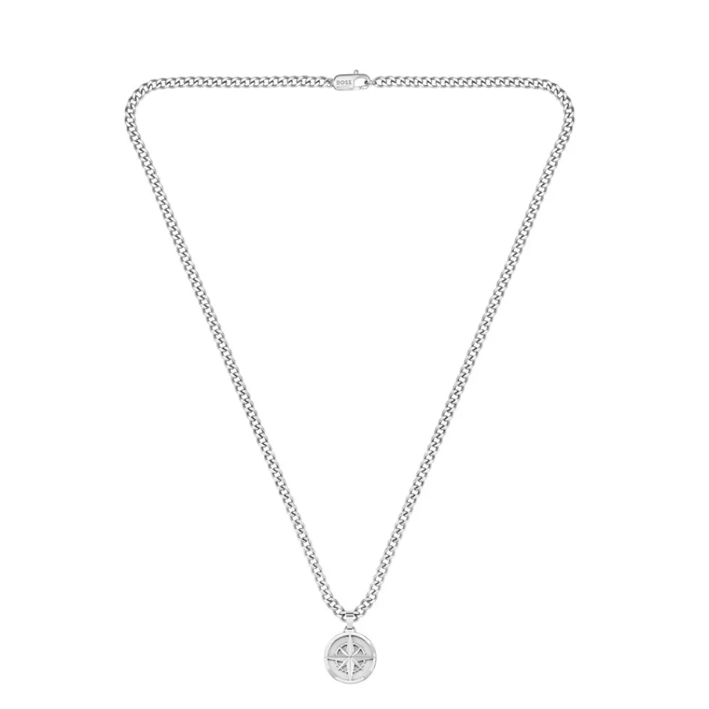 Jewellery-Watches*Boss North Stainless Steel Compass Necklace in Silver