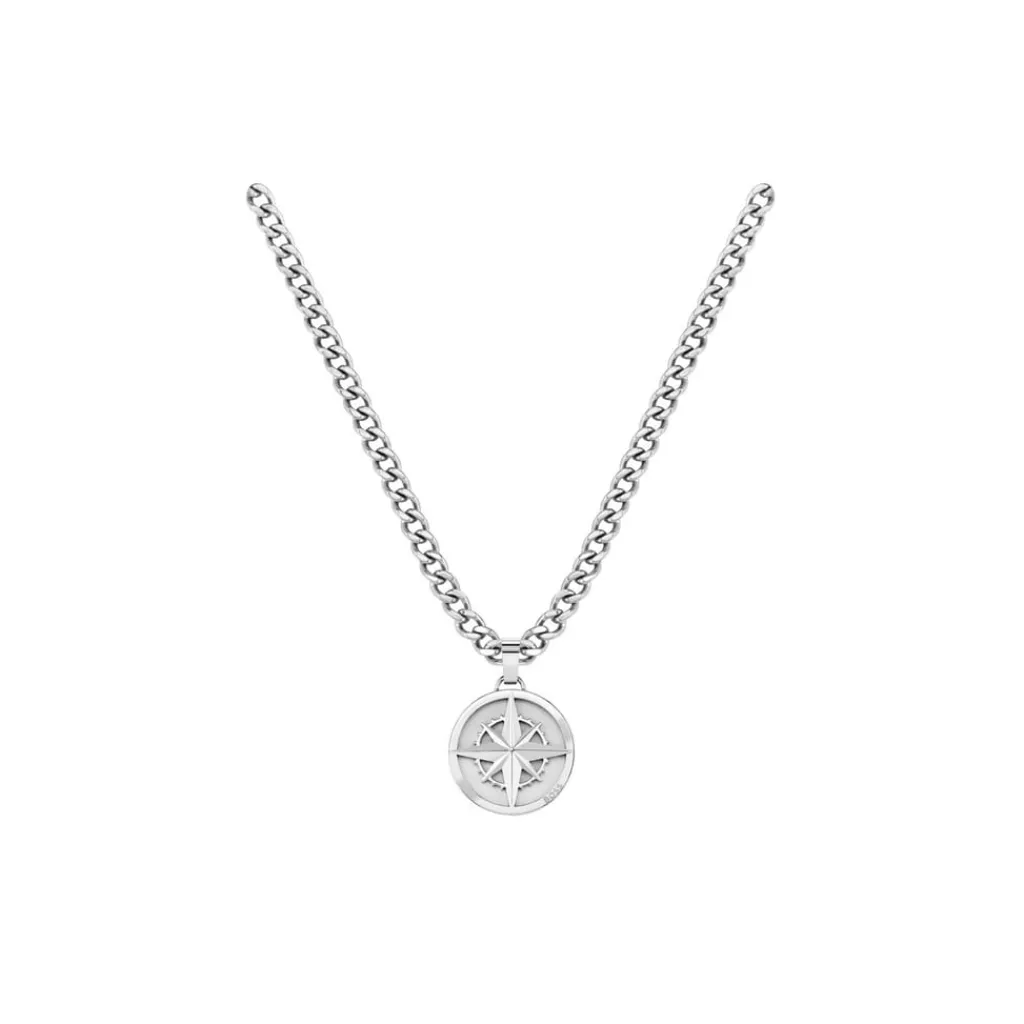 Jewellery-Watches*Boss North Stainless Steel Compass Necklace in Silver