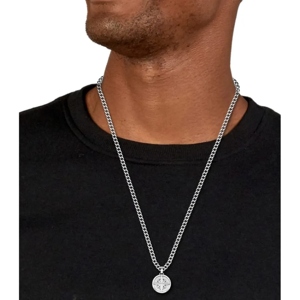 Jewellery-Watches*Boss North Stainless Steel Compass Necklace in Silver