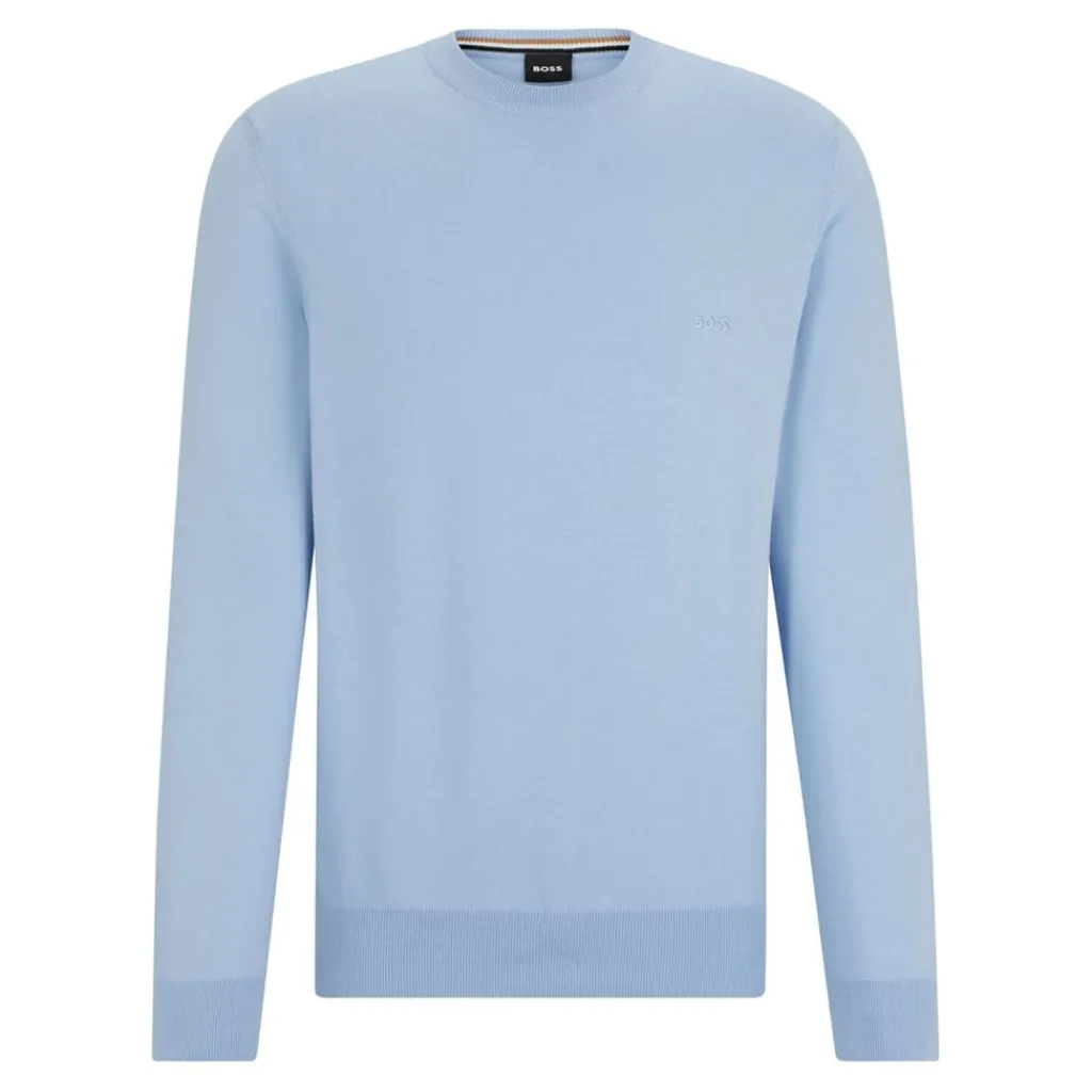 Knitwear*Boss Pacas-L Embroidered Logo Sweater in Blue