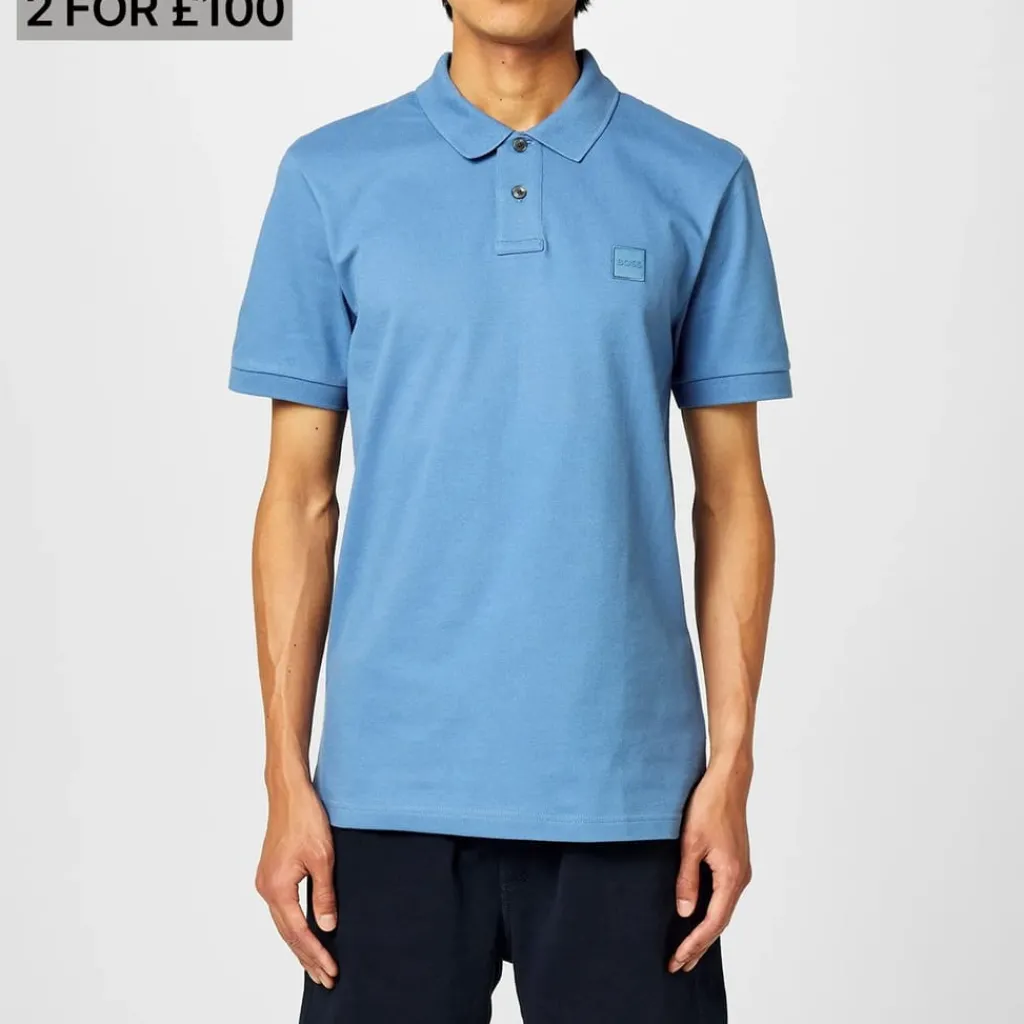 Polo Shirts*Boss Piqué Polo Top in Blue