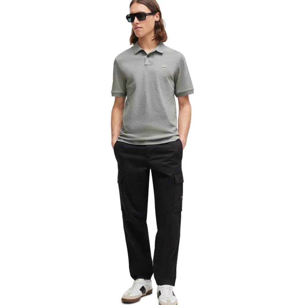 Polo Shirts*Boss Piqué Polo Top in Grey