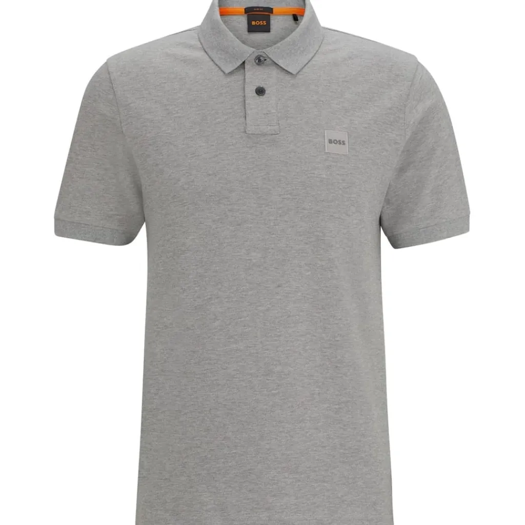 Polo Shirts*Boss Piqué Polo Top in Grey