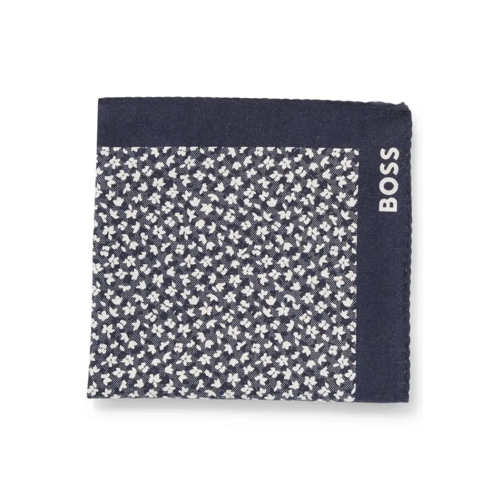 Assorted*Boss Pocket Square in Dark Blue