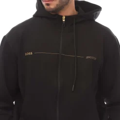 Sweatshirts*Boss Printed Artwork Zip-Up Hoodie in Black