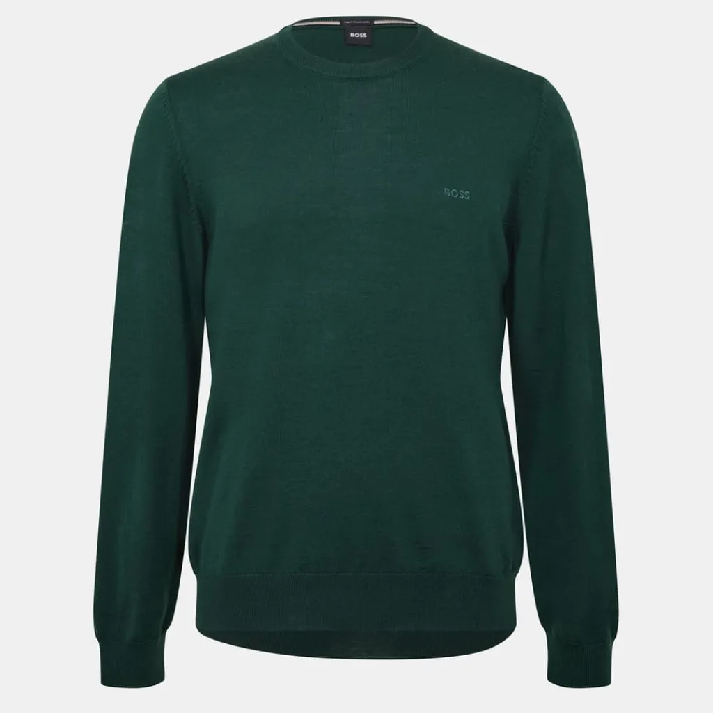 Knitwear*Boss Regular Fit Crew Neck Long Sleeve Sweater in Orange