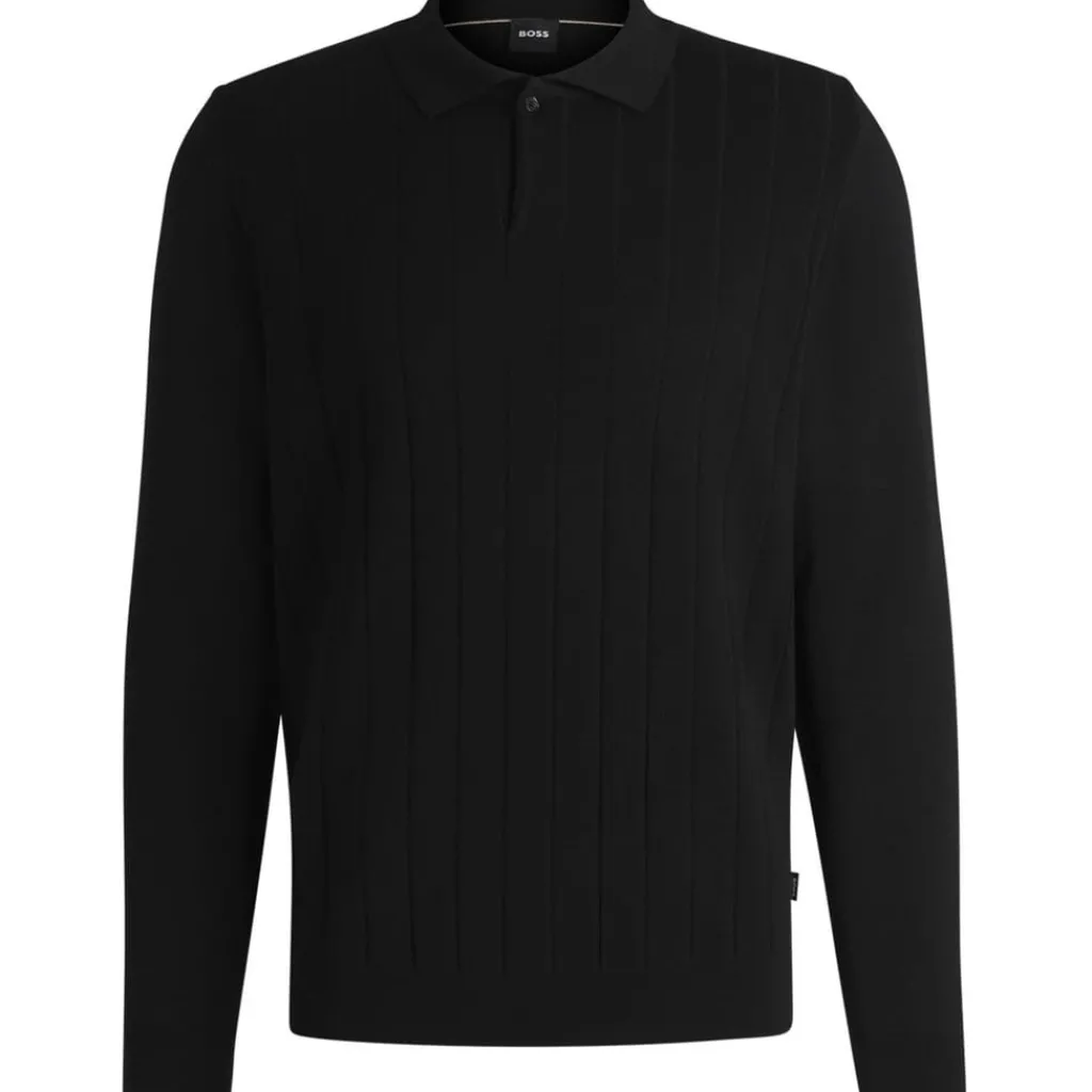 Knitwear*Boss Regular Fit Long Sleeve Sweater in Black