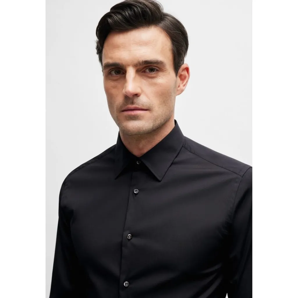 Shirts*Boss Regular Fit Long Sleeve Hays Shirt in Black