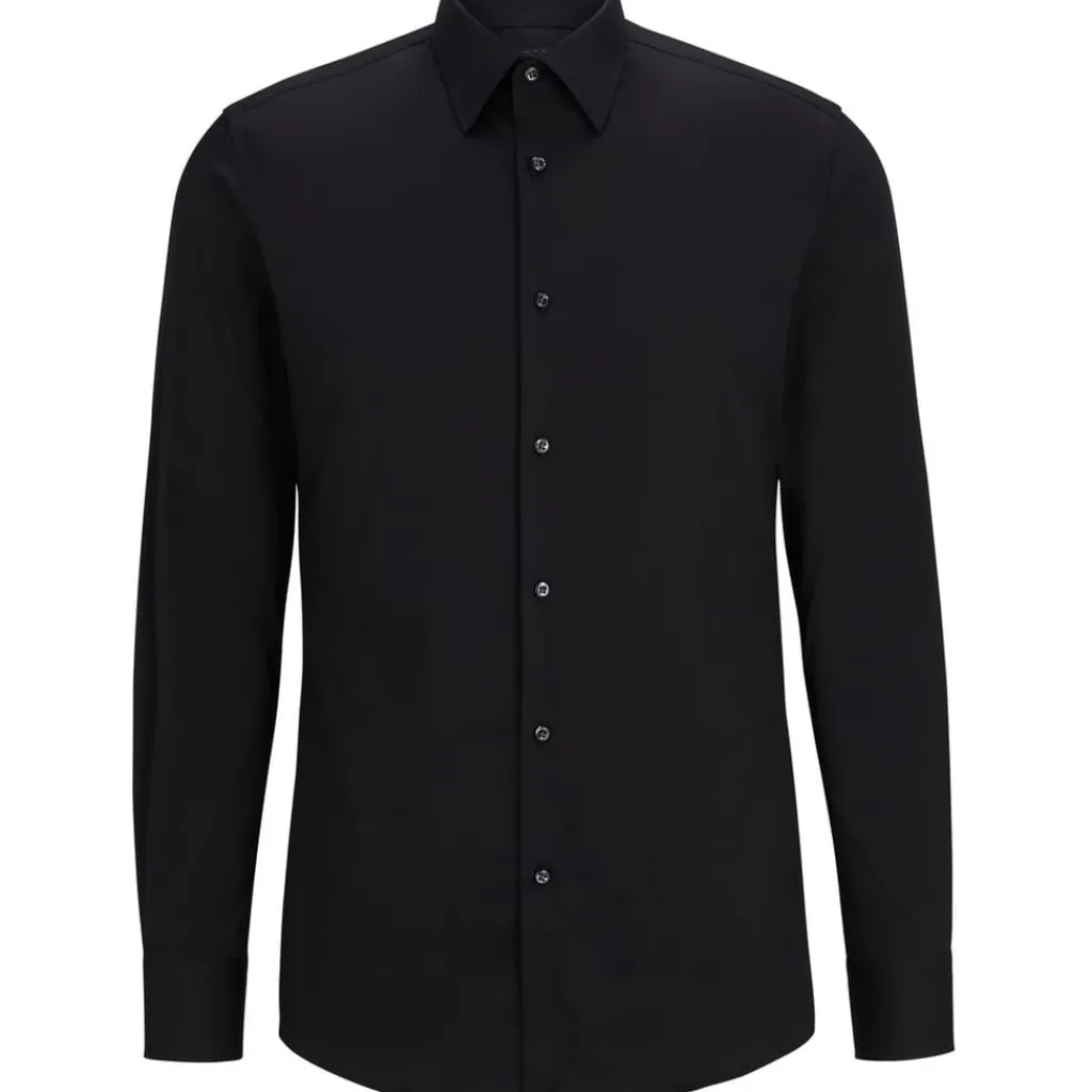 Shirts*Boss Regular Fit Long Sleeve Hays Shirt in Black