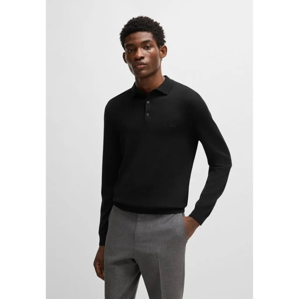 Knitwear*Boss Regular Fit Long Sleeve Sweater in Black