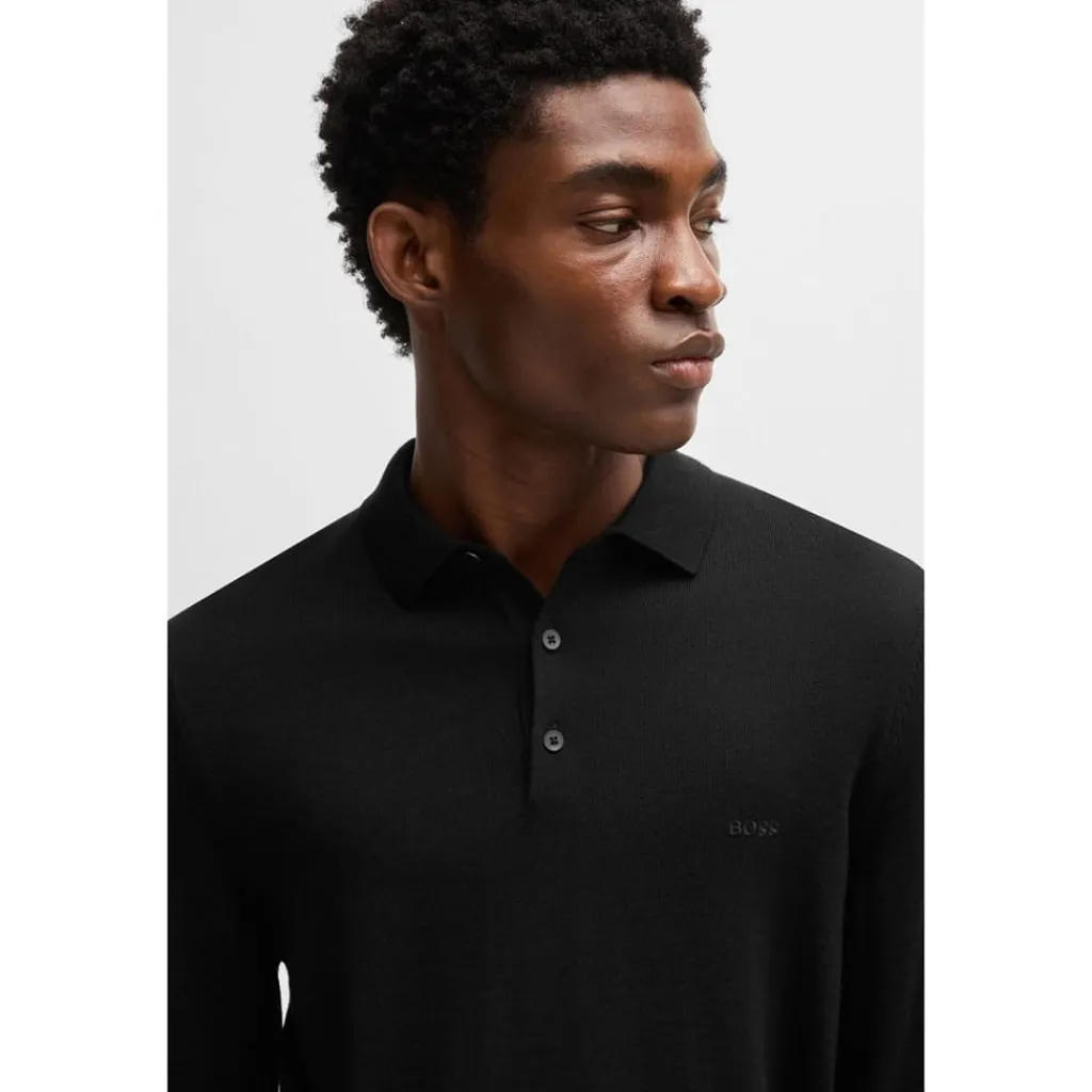 Knitwear*Boss Regular Fit Long Sleeve Sweater in Black