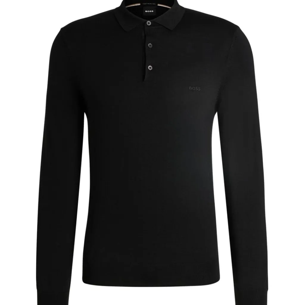 Knitwear*Boss Regular Fit Long Sleeve Sweater in Black