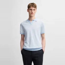 Knitwear*Boss Regular Fit Short Sleeve Shirt in Blue