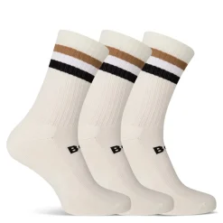 Underwear And Socks*Boss Rib Stripe Crew Socks in White