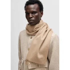 Gloves-Scarves-Umbrellas*Boss Scottas 28*190 10261761 01 Midweight Scarve Mens in Beige