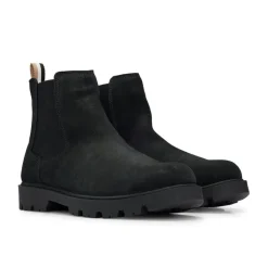 Boots*Boss Signature Striped Tape Chelsea Boots in Black