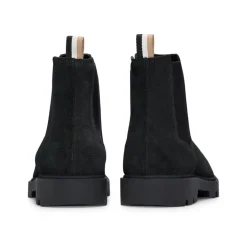 Boots*Boss Signature Striped Tape Chelsea Boots in Black