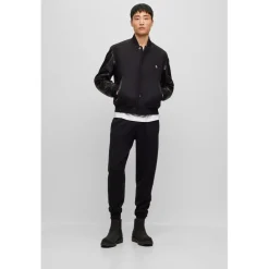 Boots*Boss Signature Striped Tape Chelsea Boots in Black