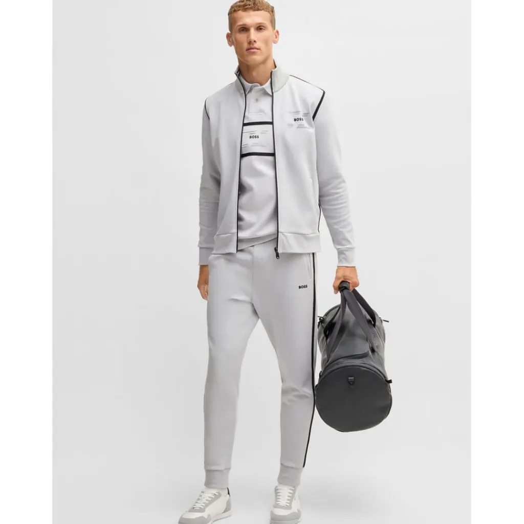 Sweatshirts*Boss Skaz Tape Full-Zip Sweatshirt in Grey