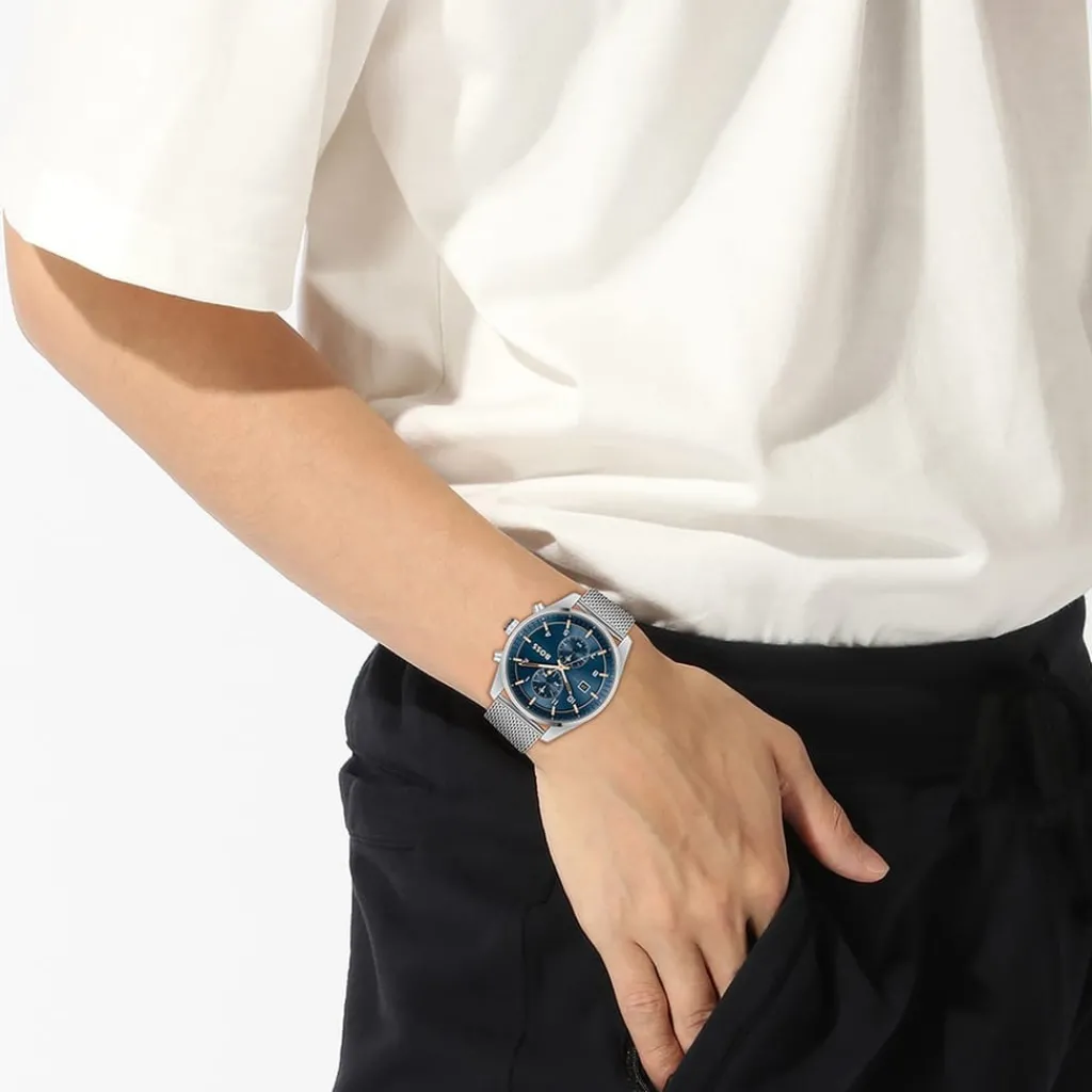 Jewellery-Watches*Boss Skytraveller Chronograph Watch in Silver