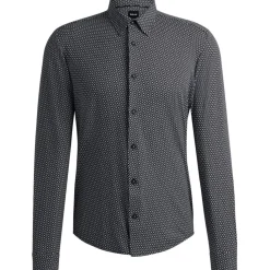 Shirts*Boss Slim Fit Long Sleeve Shirt in Black