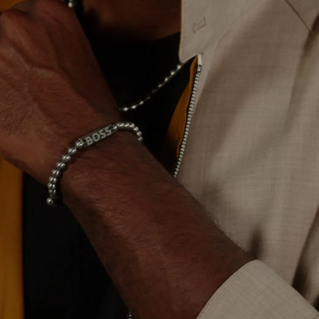 Jewellery-Watches*Boss Sphere Metal Bead Bracelet in Silver