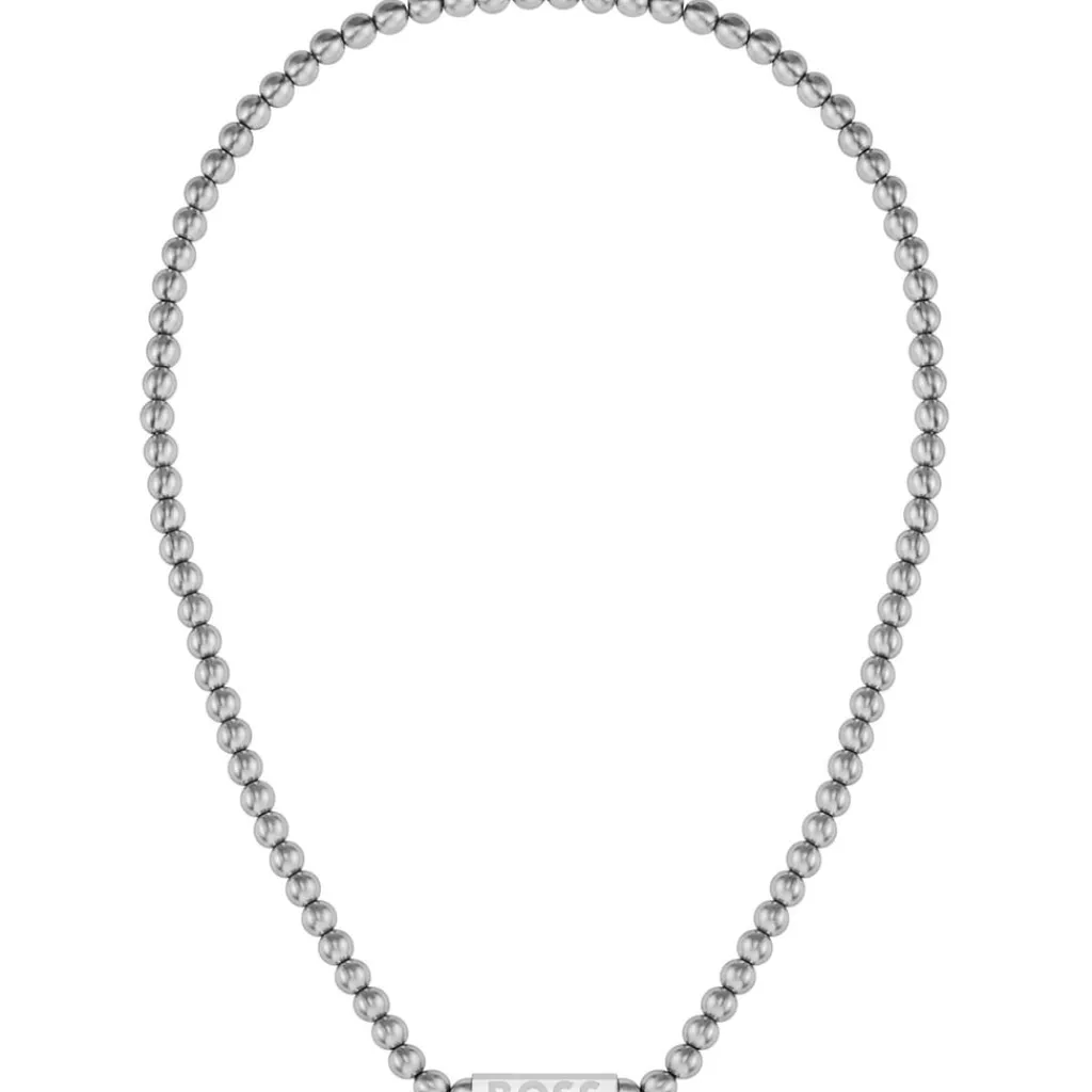Jewellery-Watches*Boss Sphere Metal Bead Necklace in Silver