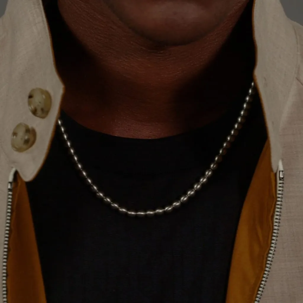 Jewellery-Watches*Boss Sphere Metal Bead Necklace in Silver