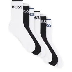 Underwear And Socks*Boss Stripe Lettering Crew Socks in White
