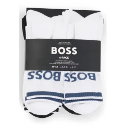 Underwear And Socks*Boss Stripe Lettering Crew Socks in White