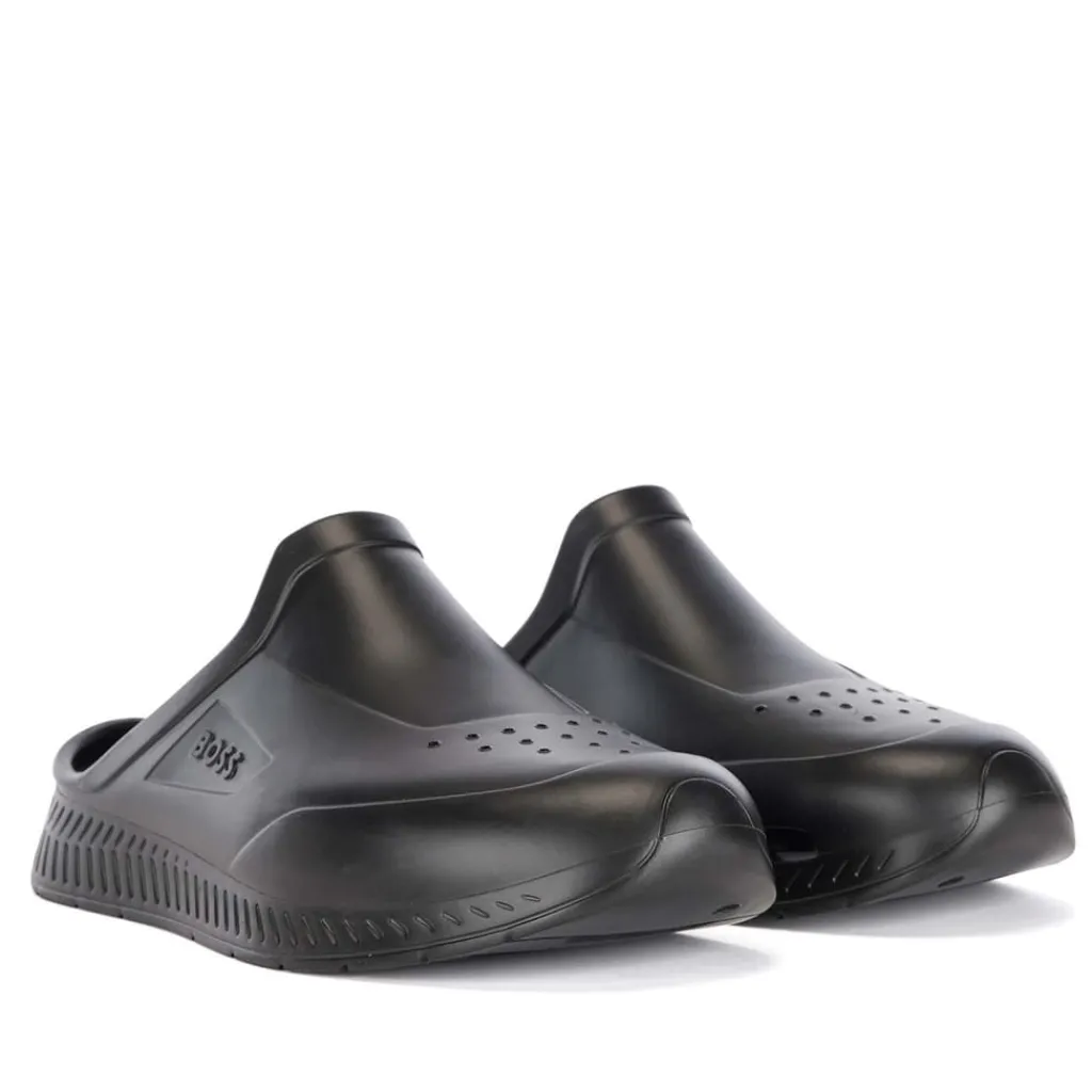 Beach Shoes*Boss Titanium-R Sliders in Black