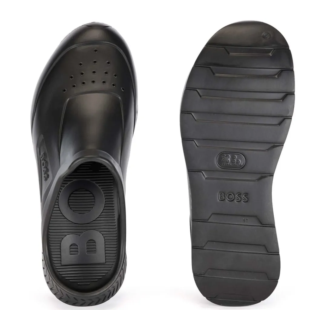 Beach Shoes*Boss Titanium-R Sliders in Black