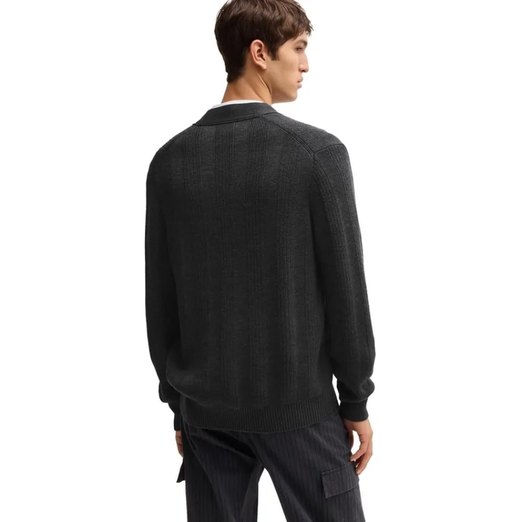 Knitwear*Boss V-Neck Regular Fit Sweater in Grey