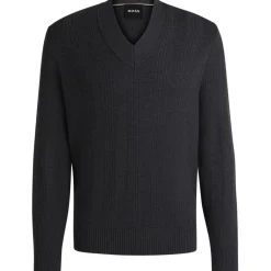 Knitwear*Boss V-Neck Regular Fit Sweater in Grey