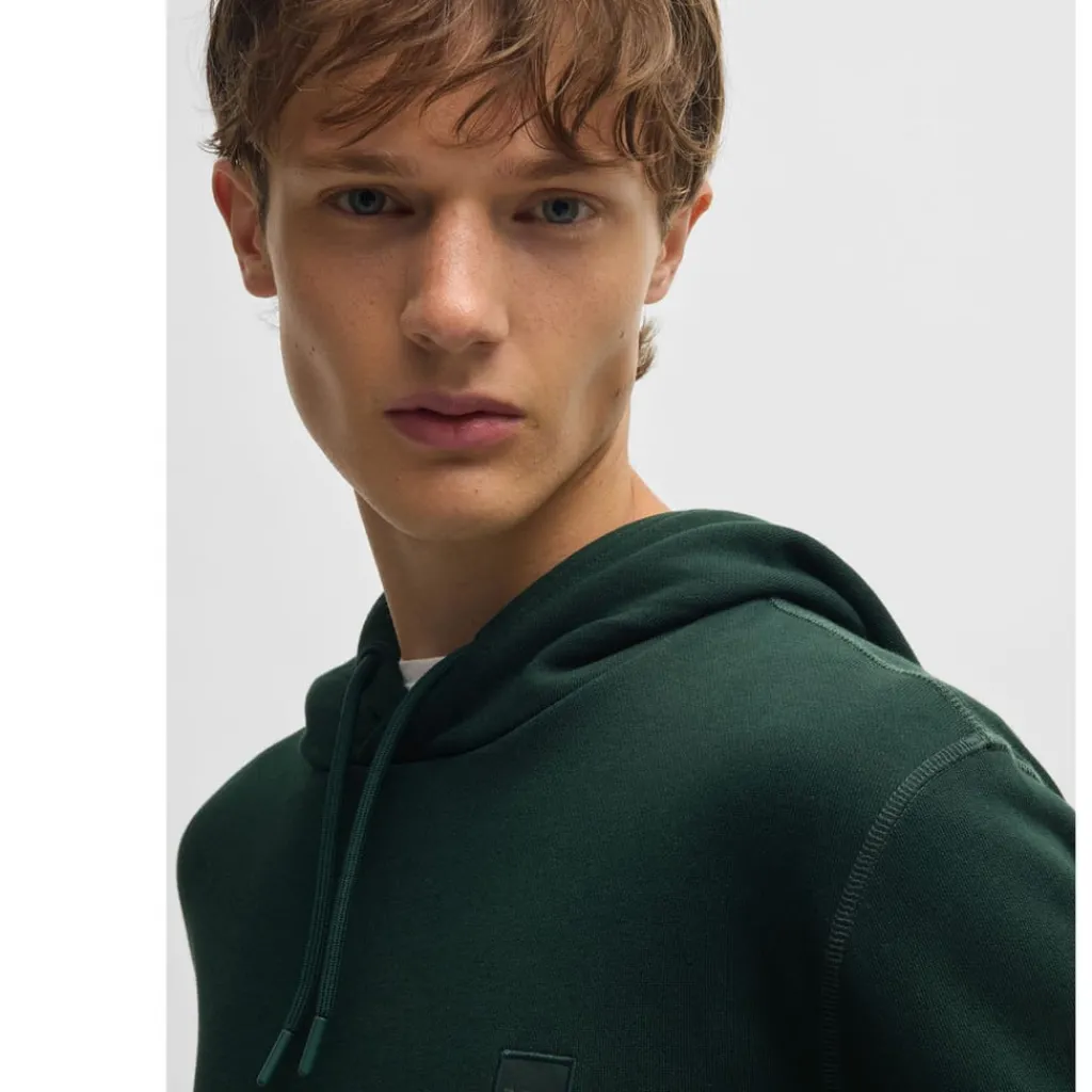 Hoodies*Boss Wetalk Logo Patch Hoodie in Green