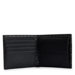 Assorted*Boss Zair Geometric Billfold Wallet in Black
