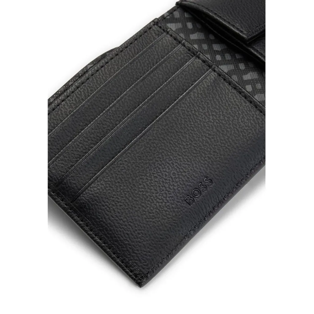 Assorted*Boss Zair Geometric Billfold Wallet in Black