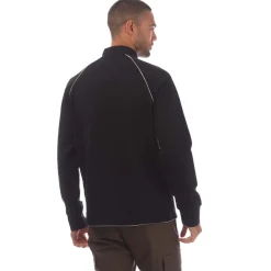 Sweatshirts*Boss Zip-Neck Sweatshirt with Emed Artwork in Black