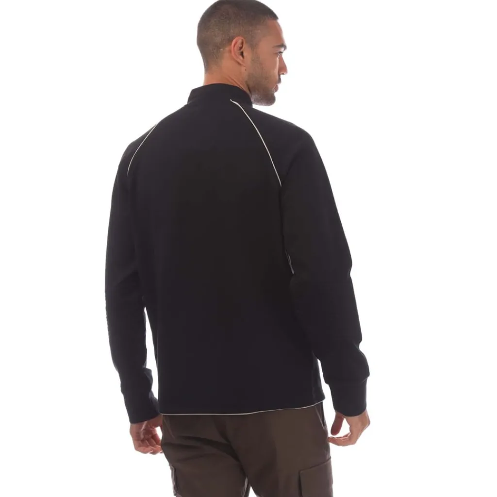 Sweatshirts*Boss Zip-Neck Sweatshirt with Emed Artwork in Black