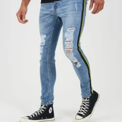 Jeans*Brave Soul Denim Jean With Side Tape Detail in Blue