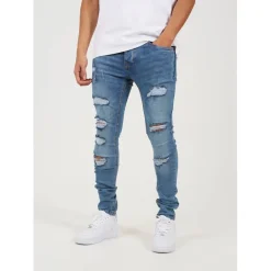 Jeans*Brave Soul Denim Skinny Jean With Rip Detail in Blue